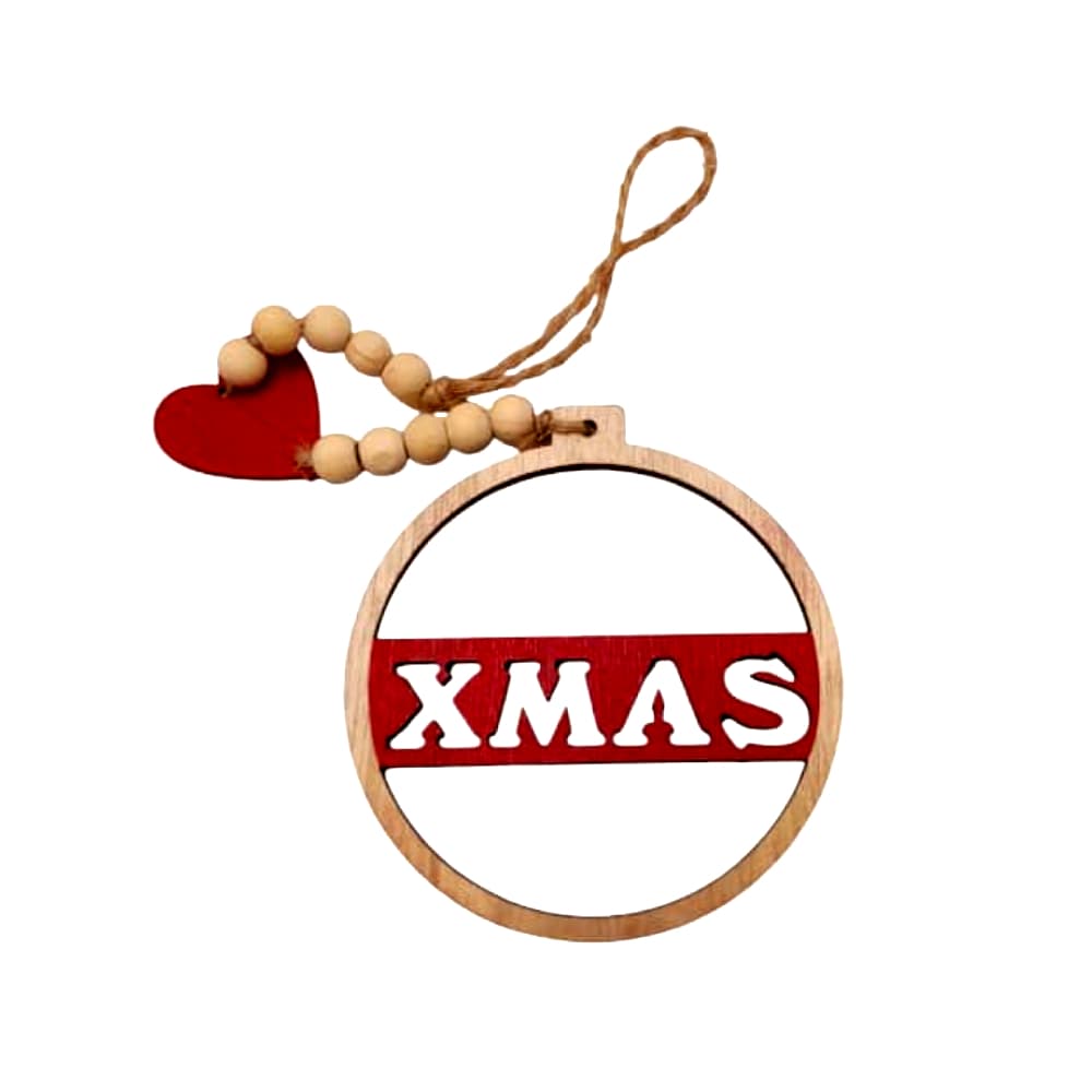 Colgante de madera con letrero XMAS de 30 cm - Imagen 1