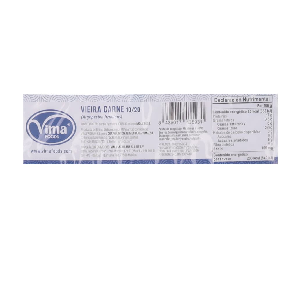 Vieira carne Vima Foods (250 g / 8.82 oz) - Miniatura 3