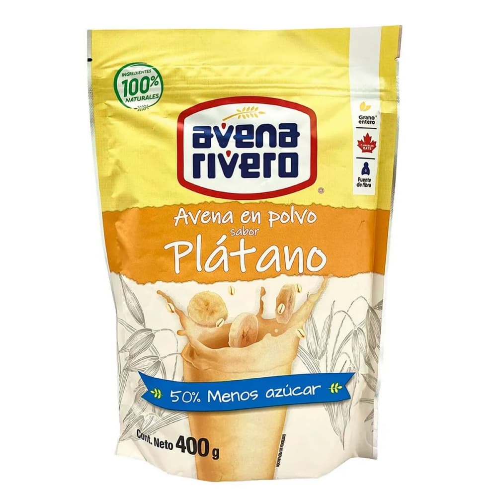 Avena en polvo sabor plátano Avena Rivero (400 g / 14.11 oz) - Imagen 1