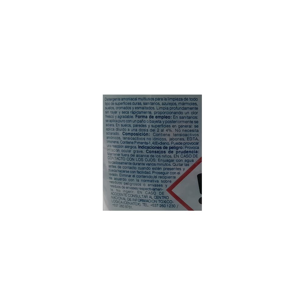 Detergente amoniacal multiusos Suchel Proquimia Amon (5 kg / 11.02 lb) - Miniatura 3