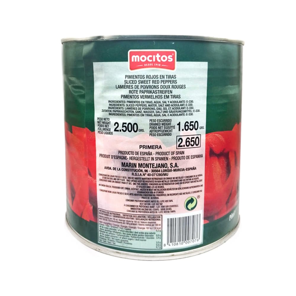 Pimientos rojos en tiras Mocitos (2.5 kg / 5.51 lb) - Miniatura 2