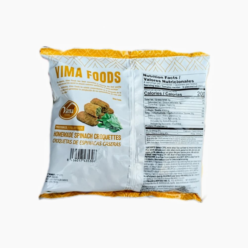 Croquetas de espinacas caseras Vima Foods (500 g / 1.1 lb) - Miniatura 2