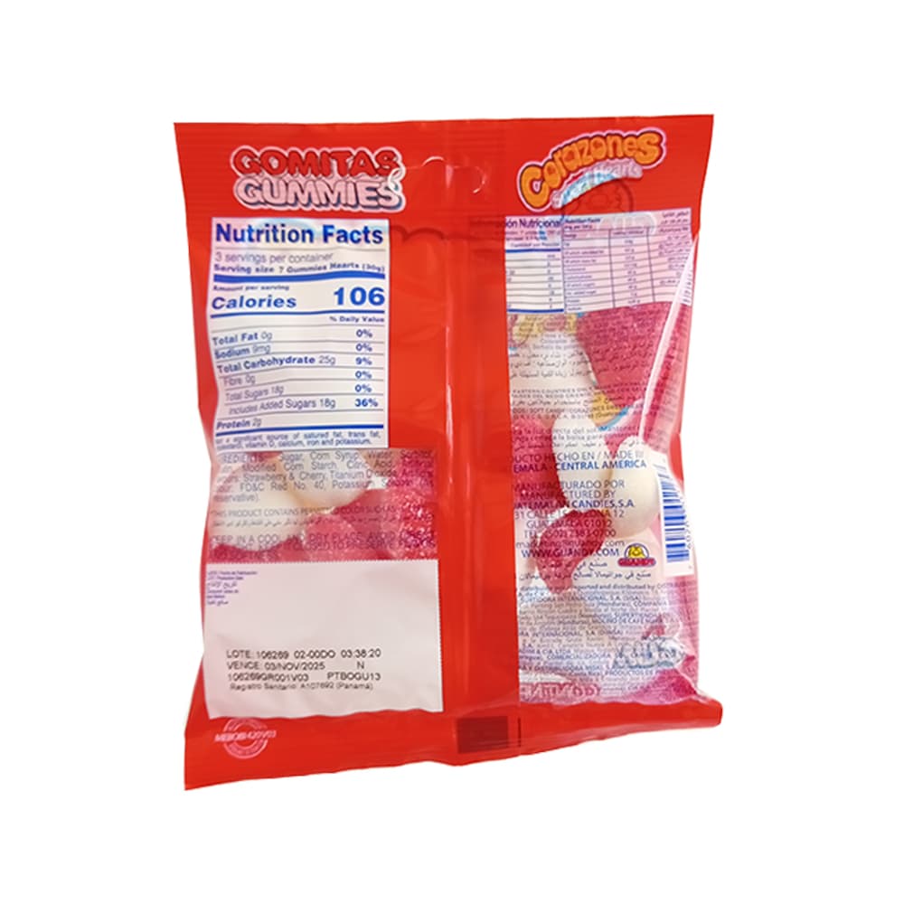 Gomitas corazones Guandy (100 g / 3.5 oz) - Miniatura 3
