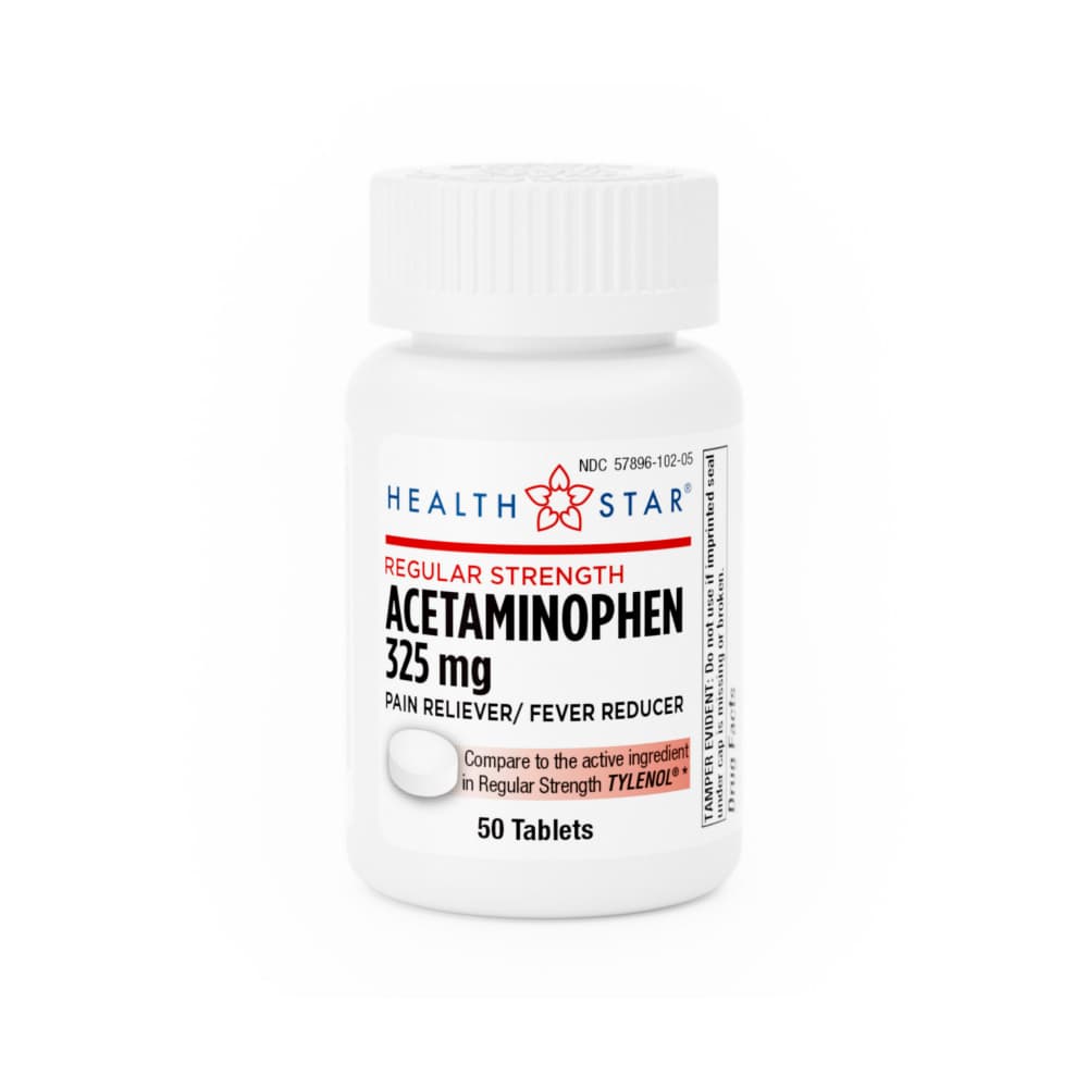 Acetaminofén 325 mg Health Star (50 tabletas) - Miniatura 1