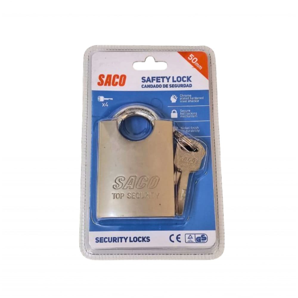 Candado de seguridad plateado - 60 mm - SACO - Imagen 1