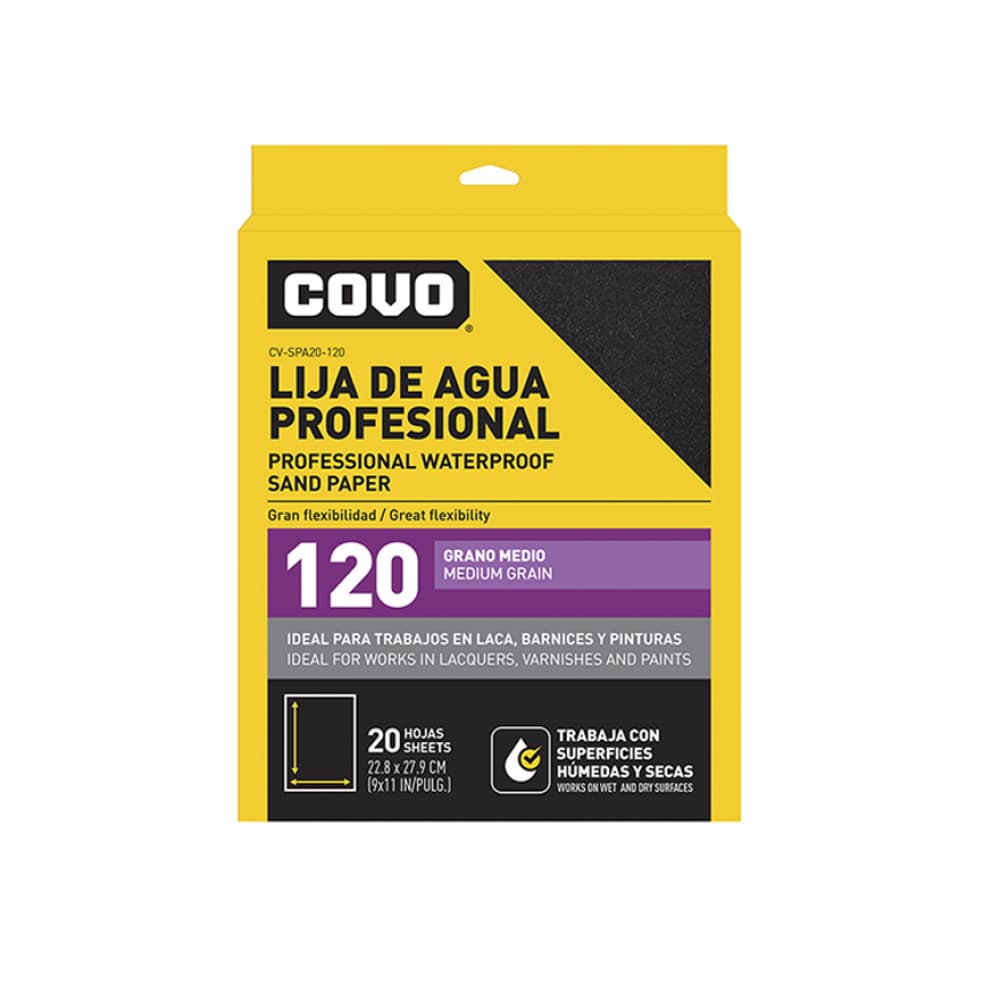 Set de 20 lijas de agua profesional grano 120 Covo - Imagen 1