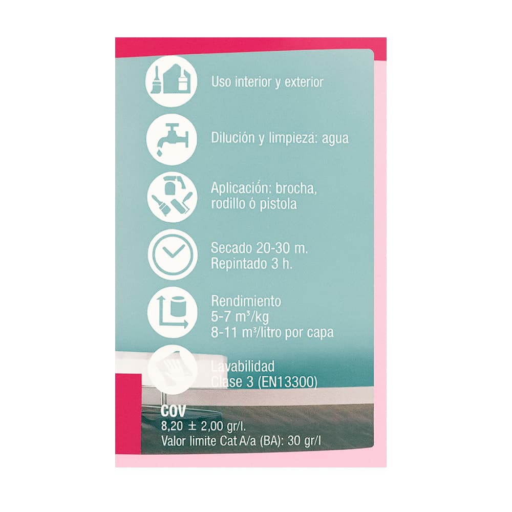 Pintura de vinil para interiores y exteriores color amarillo mate Colom (4 L) - Miniatura 3