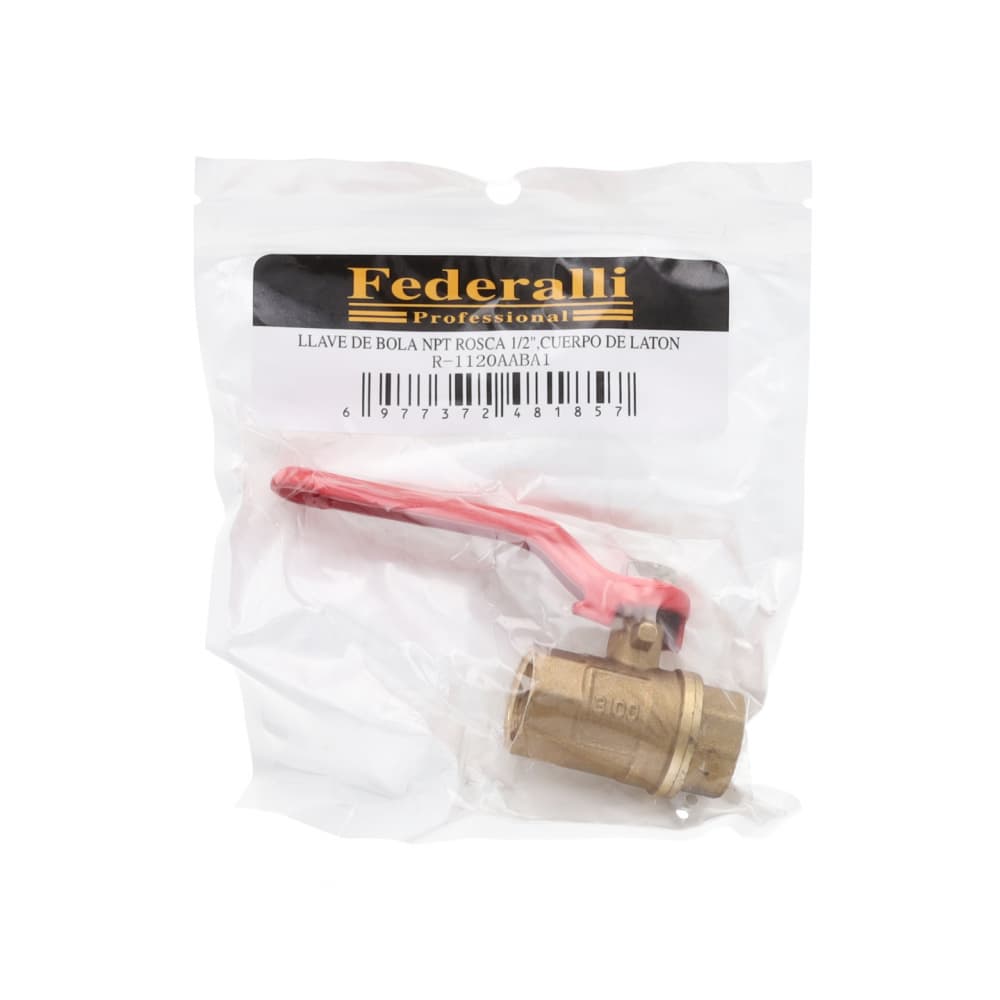 Llave de paso de bola 1/2" para agua Federalli R-1120AABA1 - Miniatura 2
