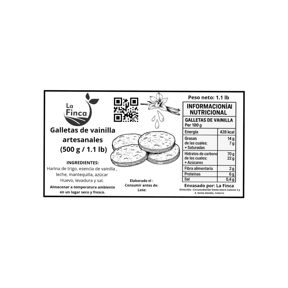 Galletas de vainilla artesanales La Finca (500 g / 1.1 lb) - Miniatura 4