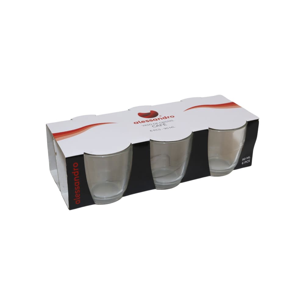 Juego de 6 vasos cristal café 90 ml Alessandro - Miniatura 3