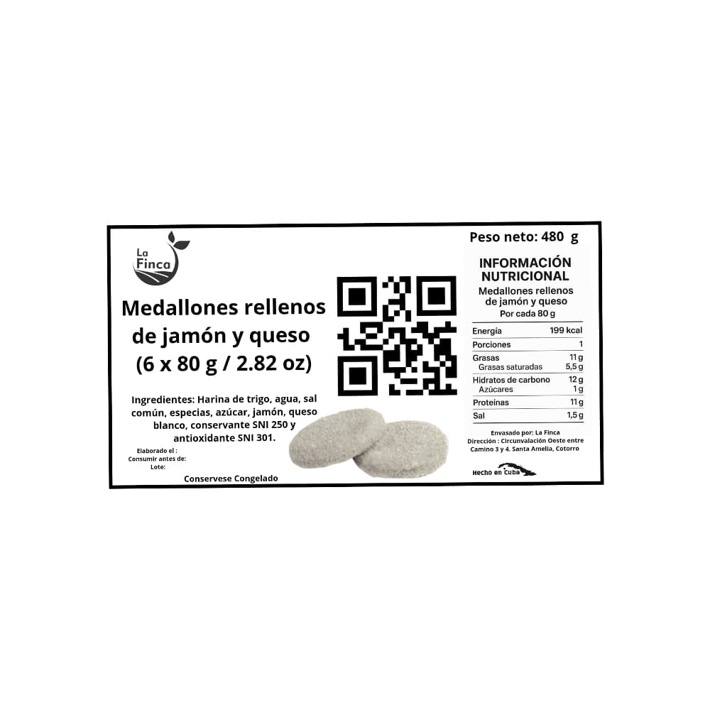 Medallones rellenos de jamón y queso La Finca (6 x 80 g / 2.82 oz) - Miniatura 4