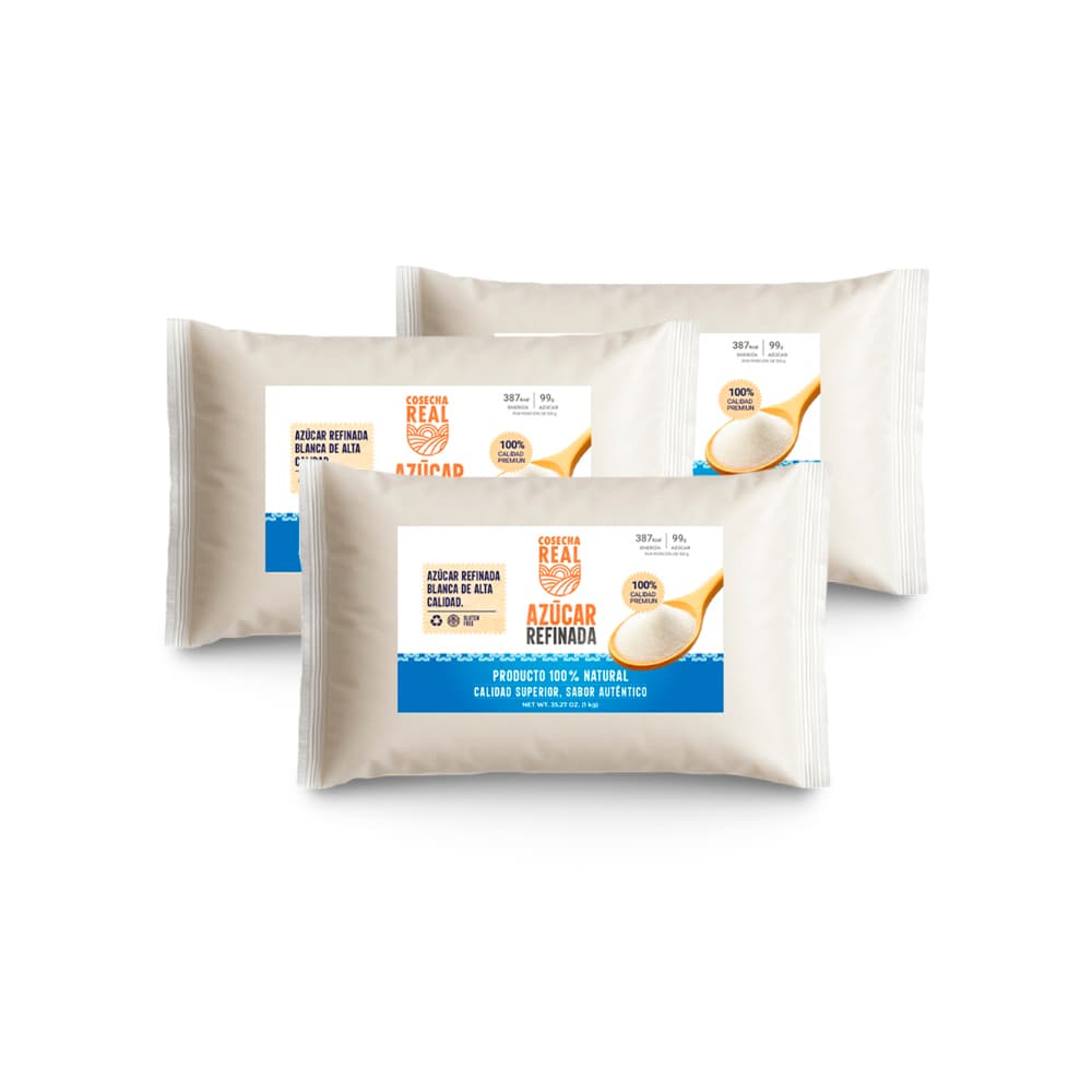Azúcar blanca refinada Cosecha Real (3 x 1 kg / 2.2 lb) - Imagen 1