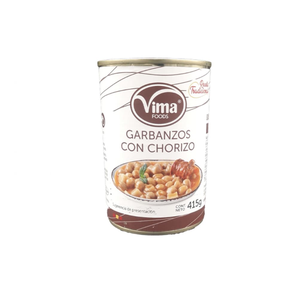 Garbanzos con chorizo Vima Foods (415 g / 14.64 oz) - Imagen 1