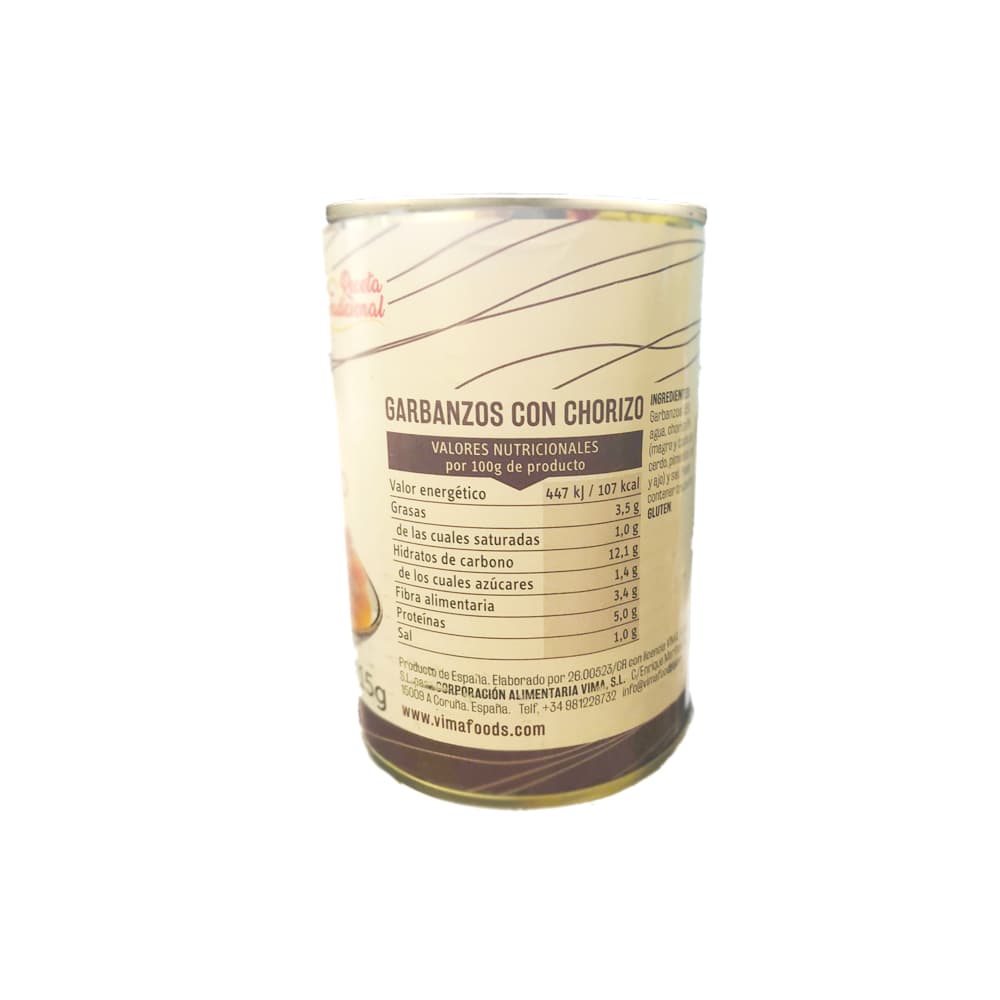 Garbanzos con chorizo Vima Foods (415 g / 14.64 oz) - Miniatura 2