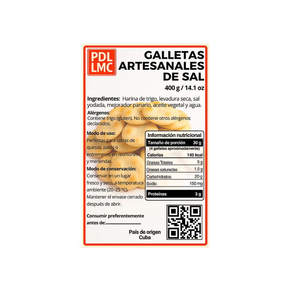 Galletas artesanales de sal PDL LMC (400 g / 14.1 oz) - Miniatura 3
