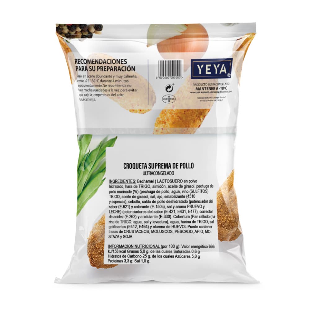 Croquetas supremas de pollo YEYA (500 g / 1.1 lb) - Miniatura 2