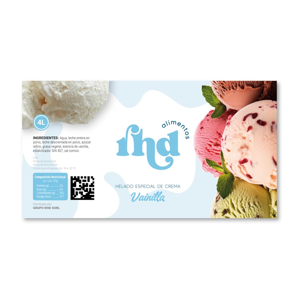 Helado especial de crema sabor vainilla RHD (4 L) - Miniatura 2