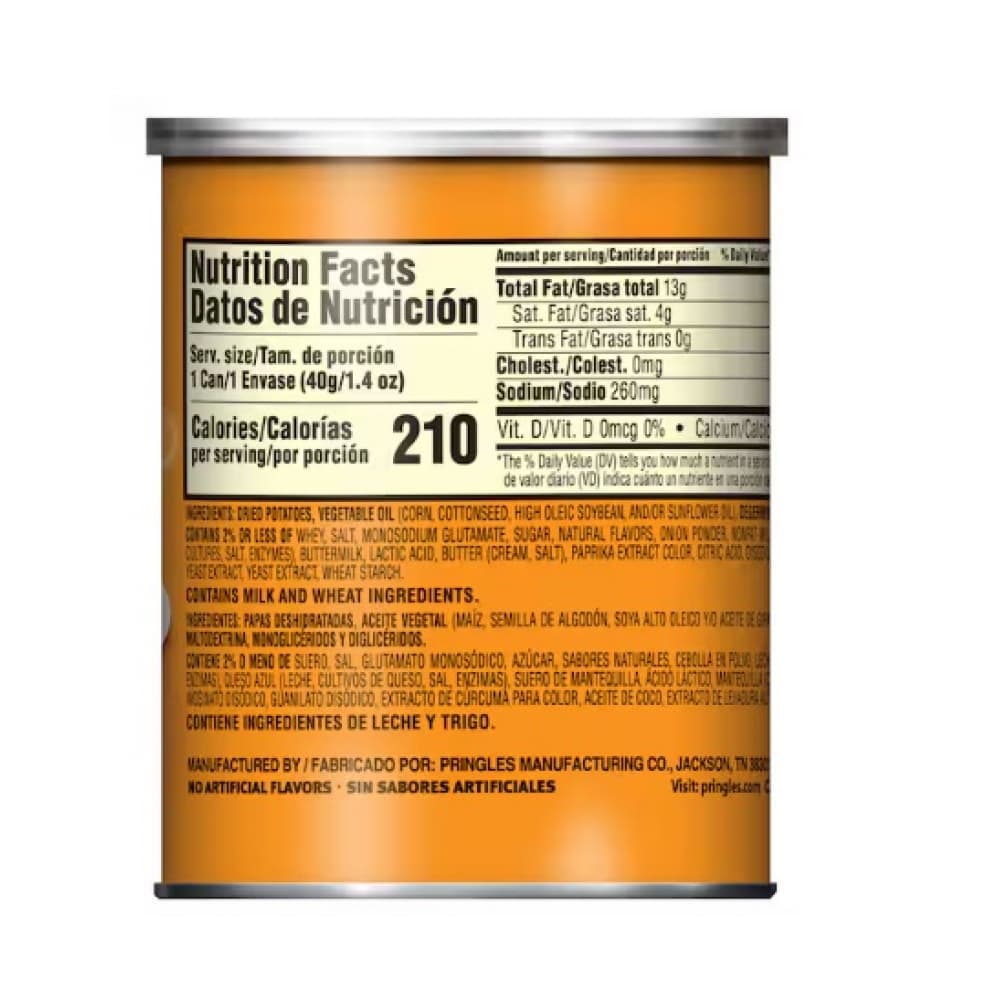 Papas sabor queso cheddar Pringles (12 x 40 g / 1.41 oz) - Miniatura 2
