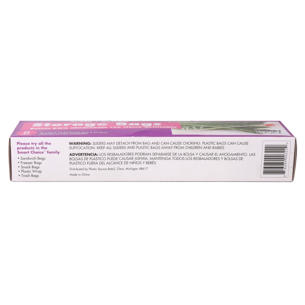Bolsa plástica para almacenaje con cierre deslizable Smart Choice (8 U) - Miniatura 2