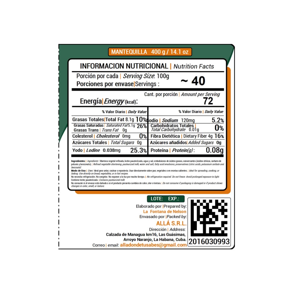 Mantequilla ALLÁ (400 g / 14.1 oz) - Miniatura 3