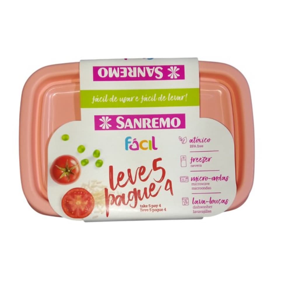 Conjunto de 5 contenedores plàsticos Sanremo (580 ml) - Miniatura 4