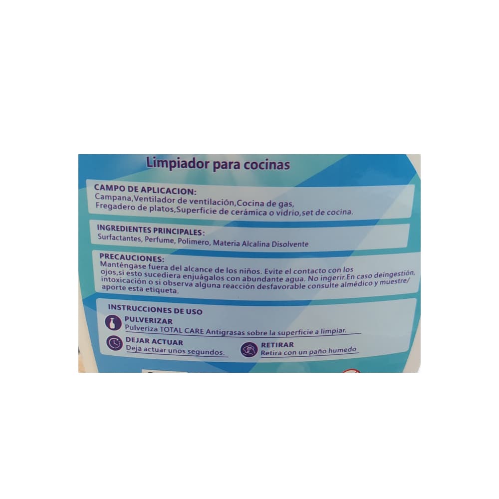 Desengrasante para cocina fragancia limón Total Care (500 ml / 16.9 oz) - Miniatura 4