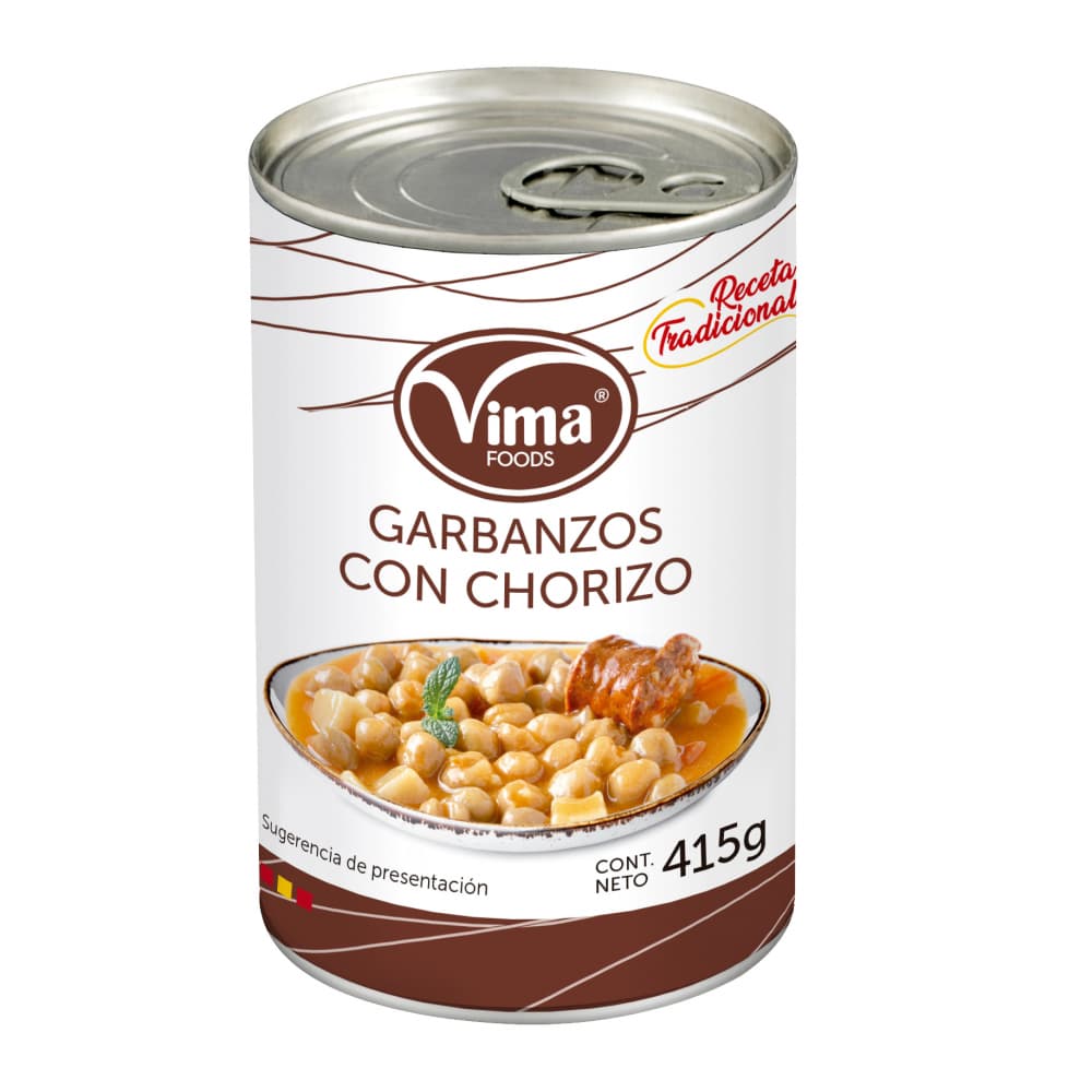 Garbanzos con chorizo Vima Foods (415 g / 14.64 oz) - Imagen 1