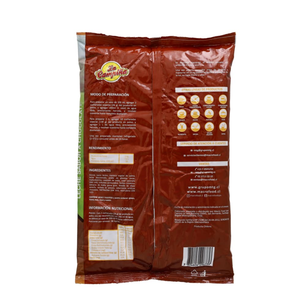 Leche sabor a chocolate Macro Food (1 kg / 2.2 lb) - Miniatura 2