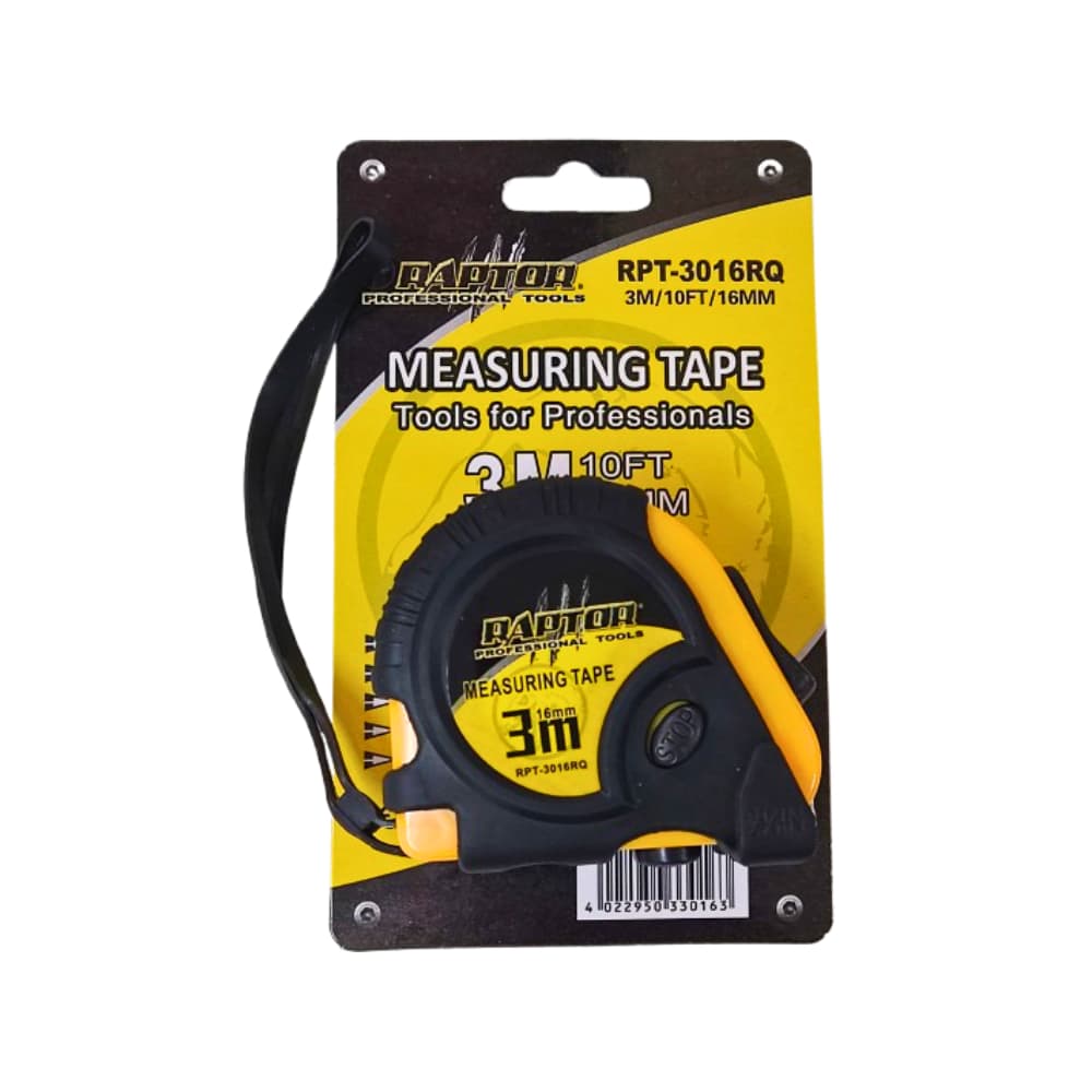 Cinta métrica - 3 m x 16 mm - Profesional Tools Raptor - Imagen 1