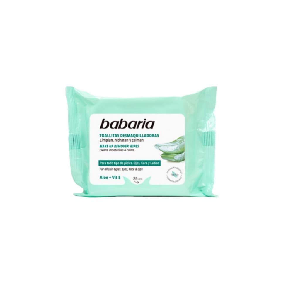 Toallitas húmedas desmaquilladoras aloe & vit E Babaria (4 x 25 U) - Miniatura 2