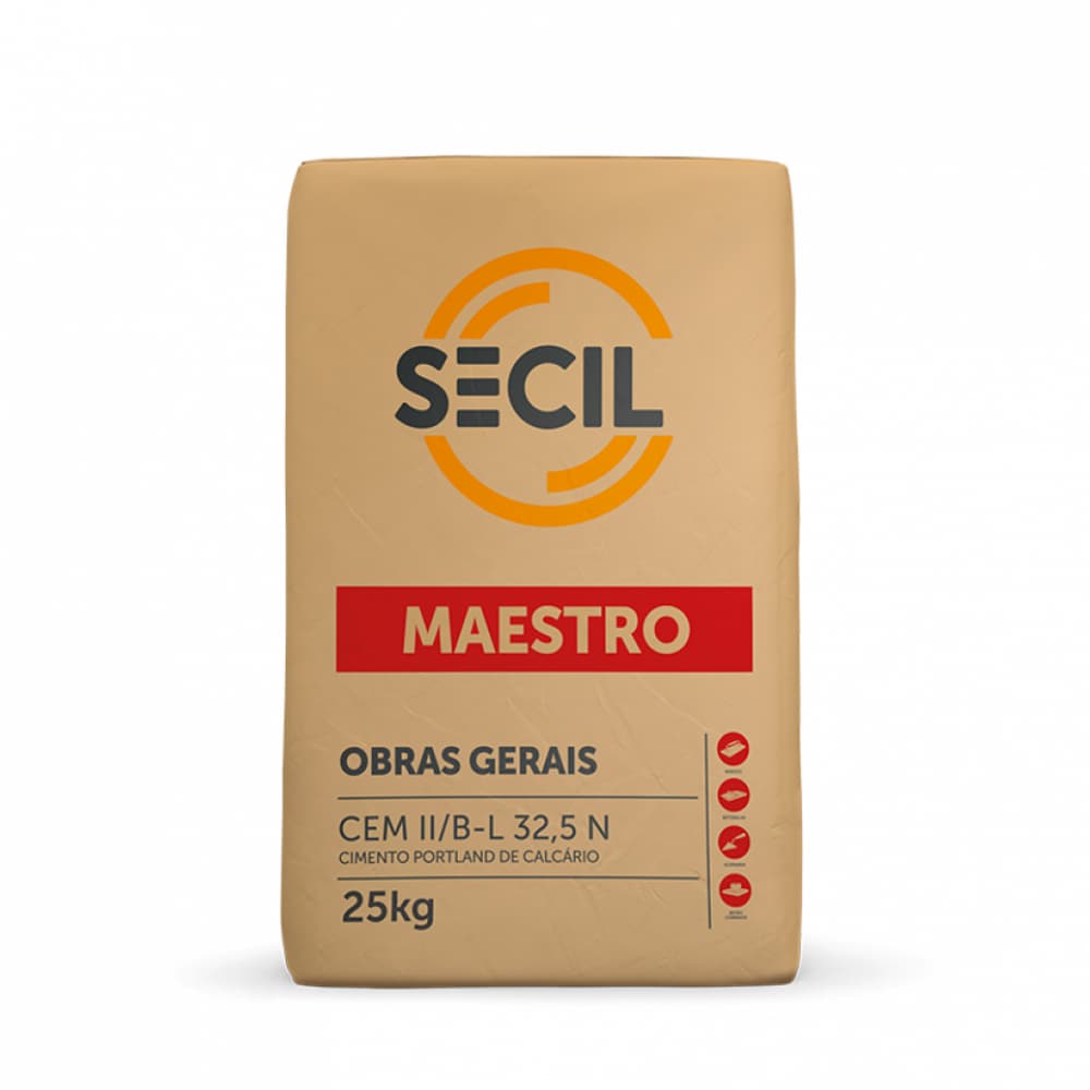 Cemento portland calizo CEM II/B-L 32,5 N Secil Maestro (25 kg / 55.12 lb) - Imagen 1