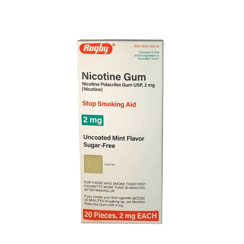 Chicle de nicotina polacrilex, sabor menta 2 mg (20 U) - Imagen 1
