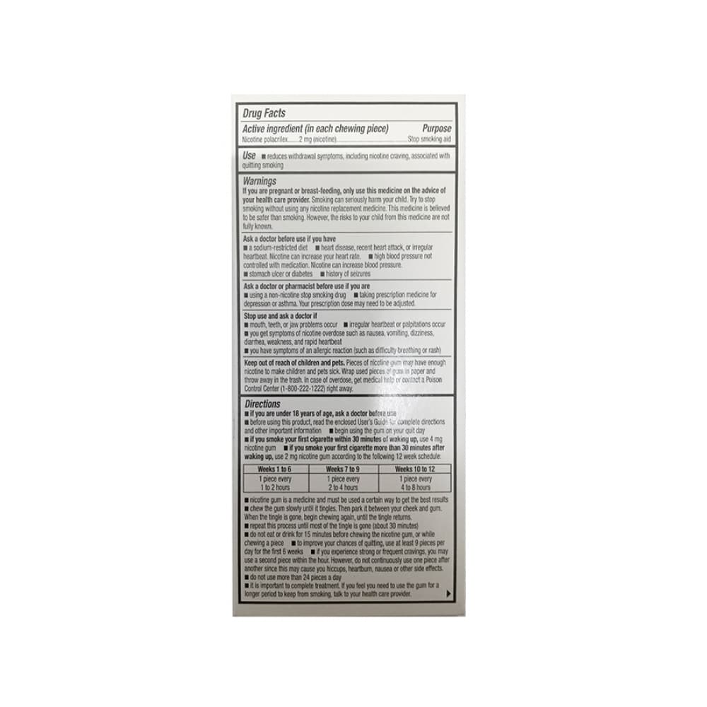 Chicle de nicotina polacrilex, sabor menta 2 mg (20 U) - Miniatura 2