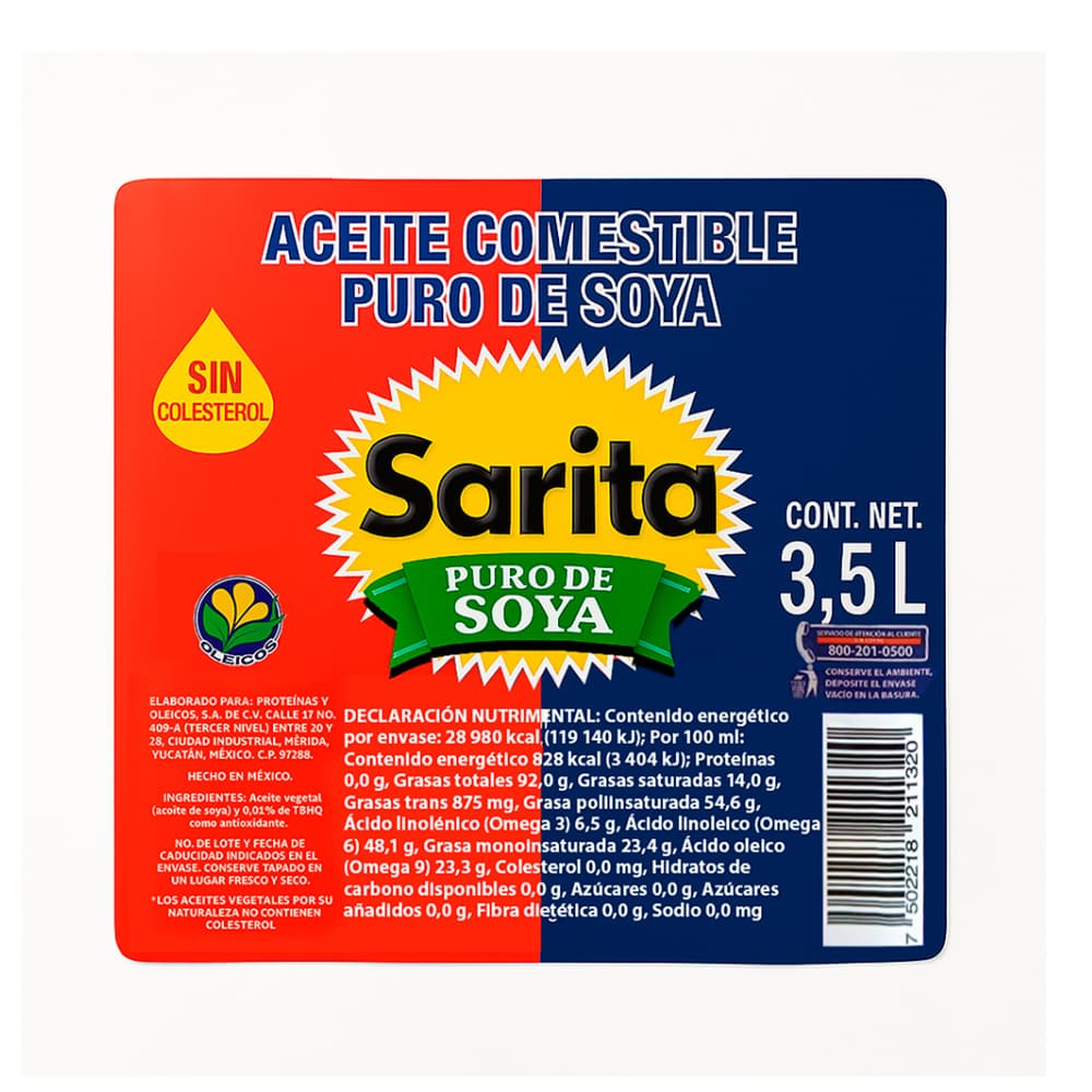 Aceite puro de soya Sarita ( 2 x 3.5 L) - Miniatura 2