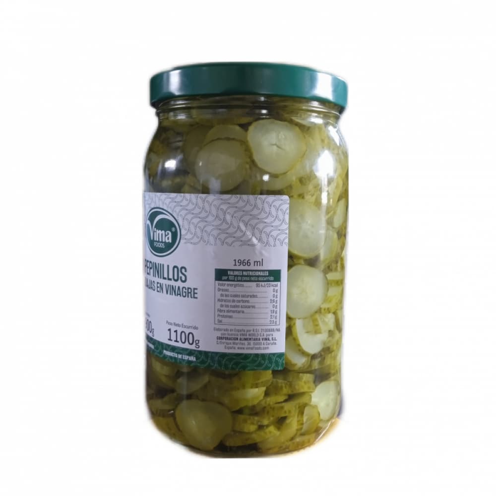 Pepinillos en rodajas en vinagre Vima Foods (1.9 kg / 4.19 lb) - Miniatura 3