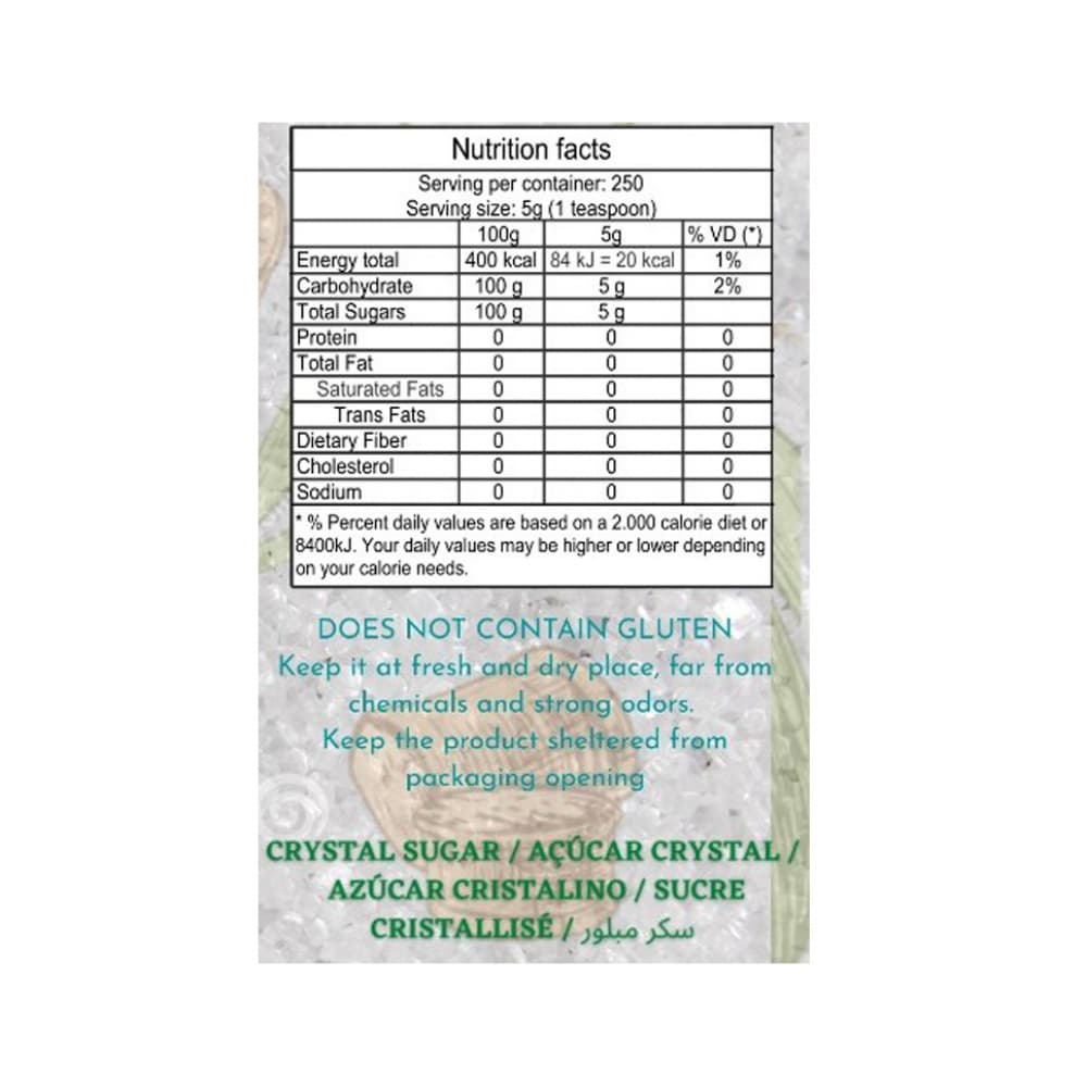 Azúcar blanca cristalino Energy (4 x 1 kg / 2.2 lb) - Miniatura 3