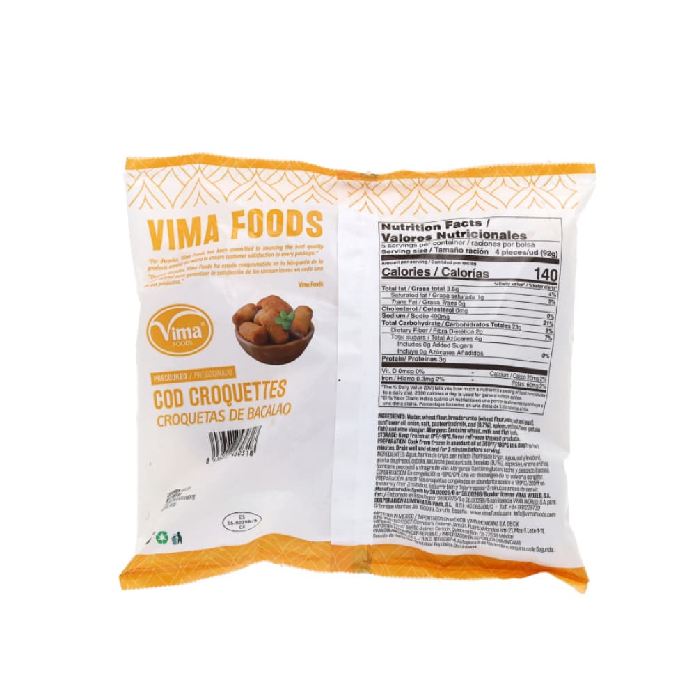 Croquetas de bacalao Vima Foods (500 g / 1.1 lb) - Miniatura 2