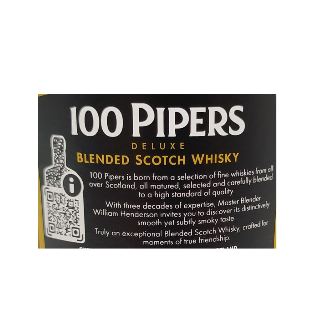 Botella de whisky 100 Pipers (1 L) - Miniatura 3