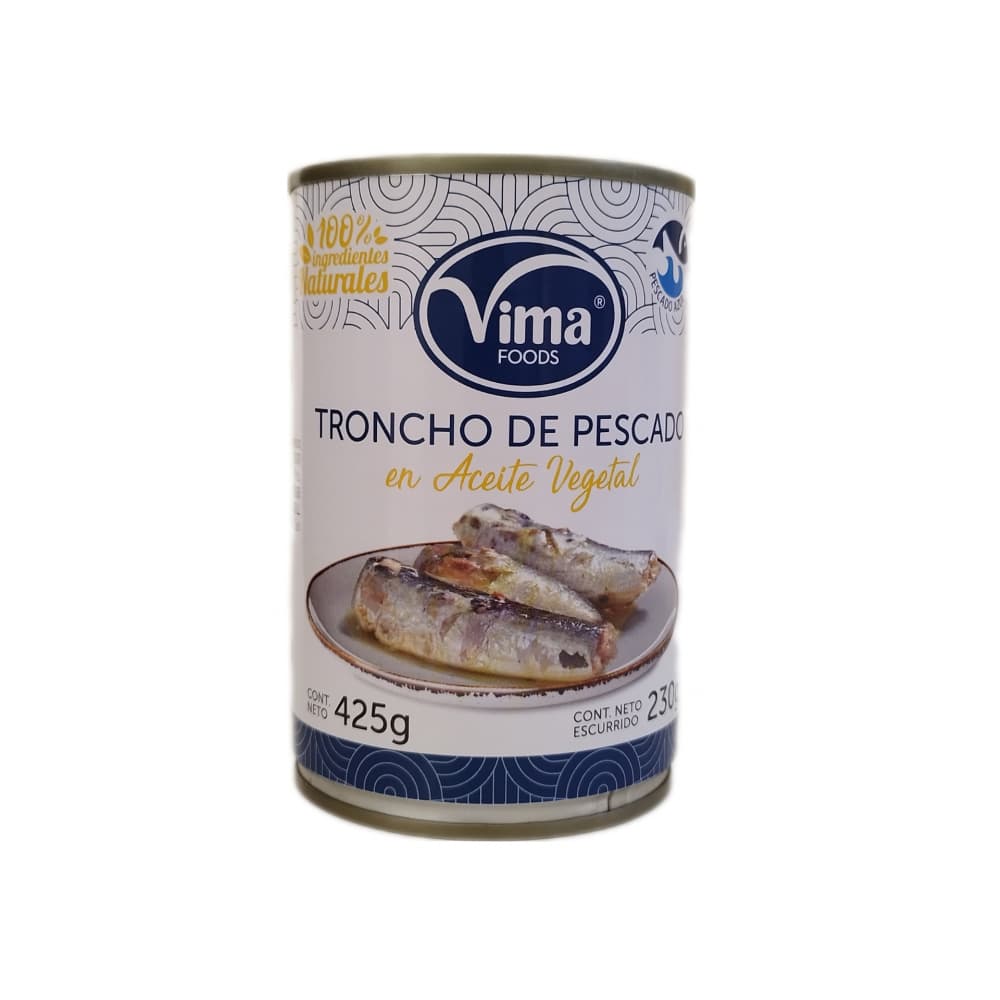 Troncho de pescado en aceite vegetal Vima Foods (425 g / 15 oz) - Imagen 1
