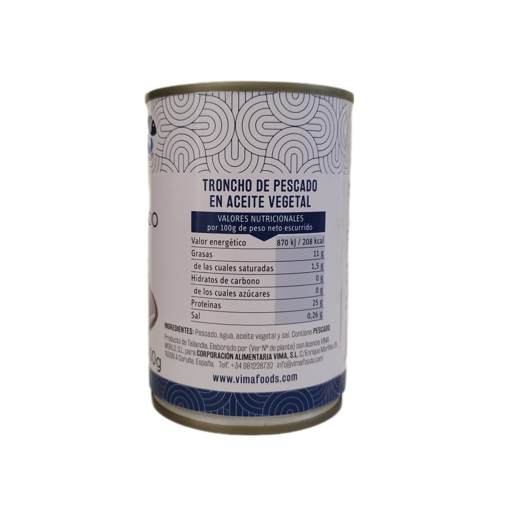 Troncho de pescado en aceite vegetal Vima Foods (425 g / 15 oz) - Miniatura 3