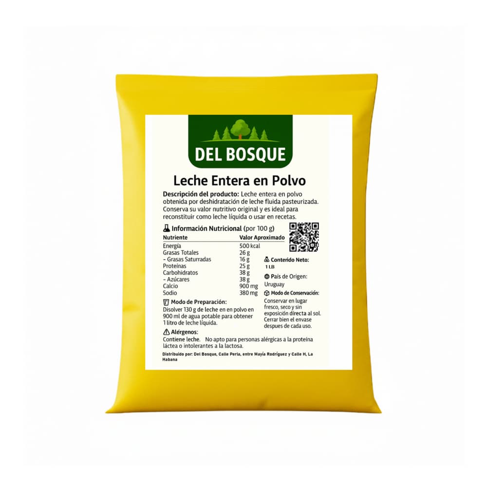 Leche en polvo entera Del Bosque (454 g / 1 lb) - Miniatura 3