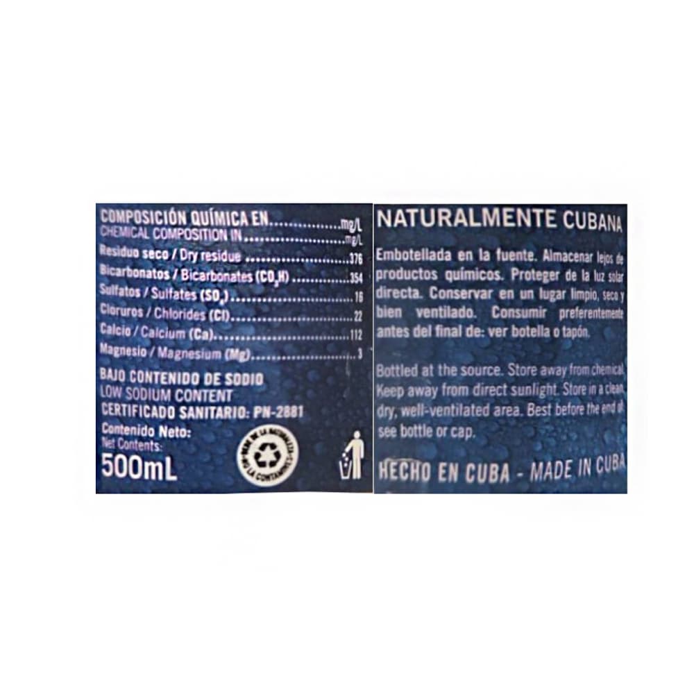 Agua mineral natural Ciego Montero (500 ml) - Miniatura 3