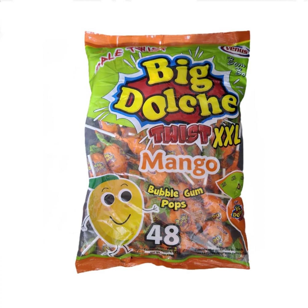 Chupa chupas doble chicle sabor mango XXL Confites Venus (1.15 kg / 2.54 lb) - Imagen 1