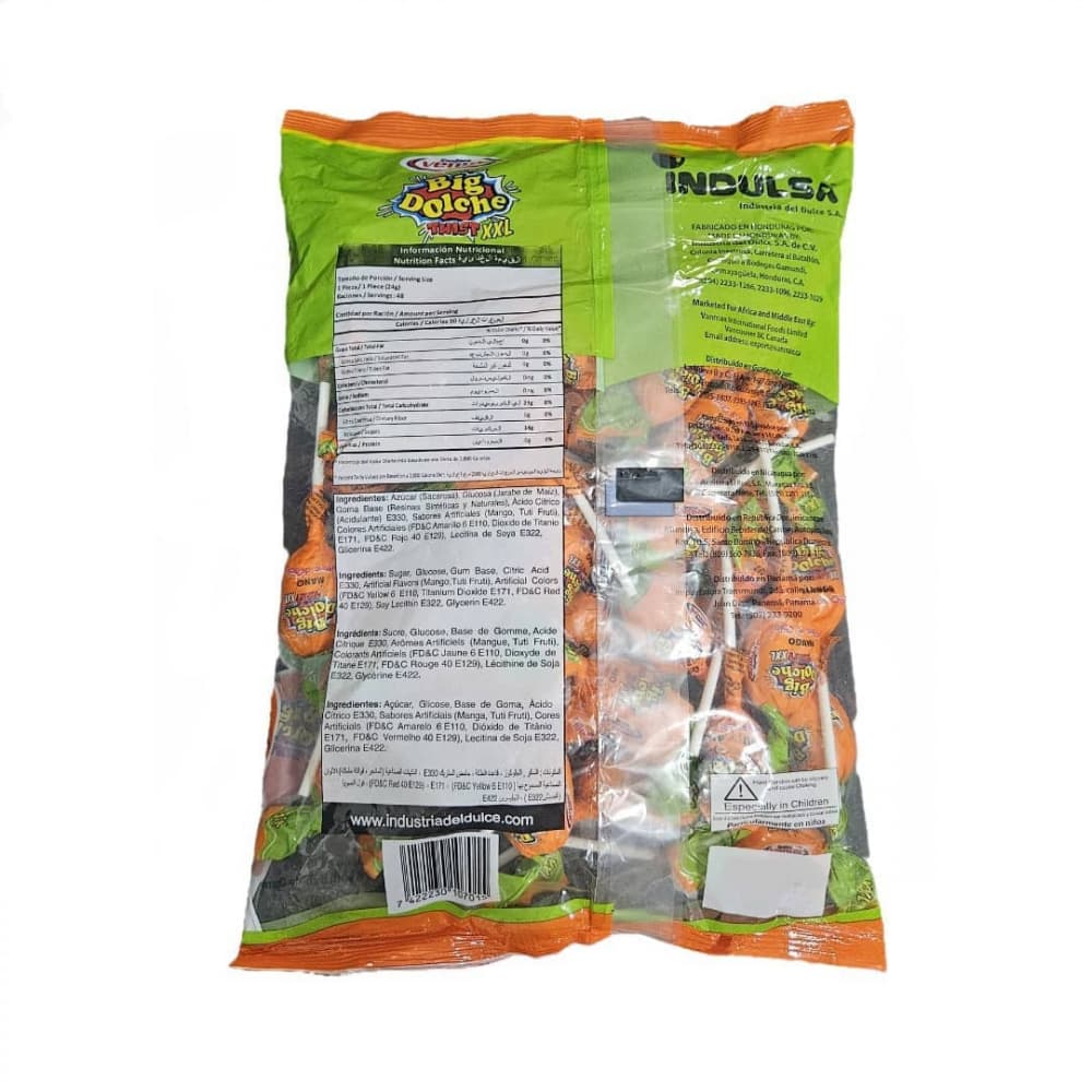 Chupa chupas doble chicle sabor mango XXL Confites Venus (1.15 kg / 2.54 lb) - Miniatura 3