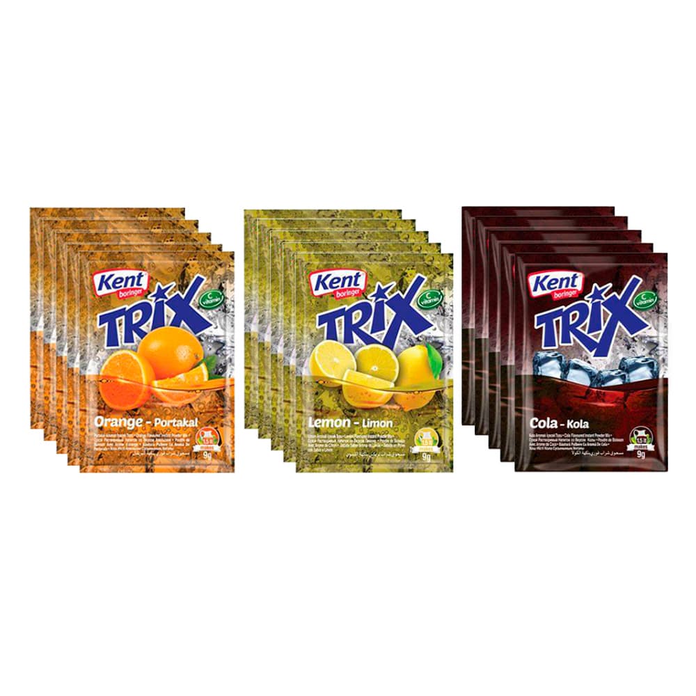 Combo de refrescos en polvo: Refresco en polvo sabor naranja + Refresco en polvo sabor limón + Refresco en polvo sabor cola - Imagen 1