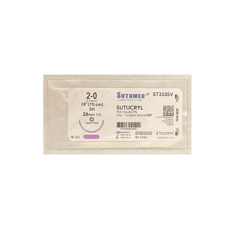 Sutura quirúrgica de poliglactina con aguja - Imagen 1