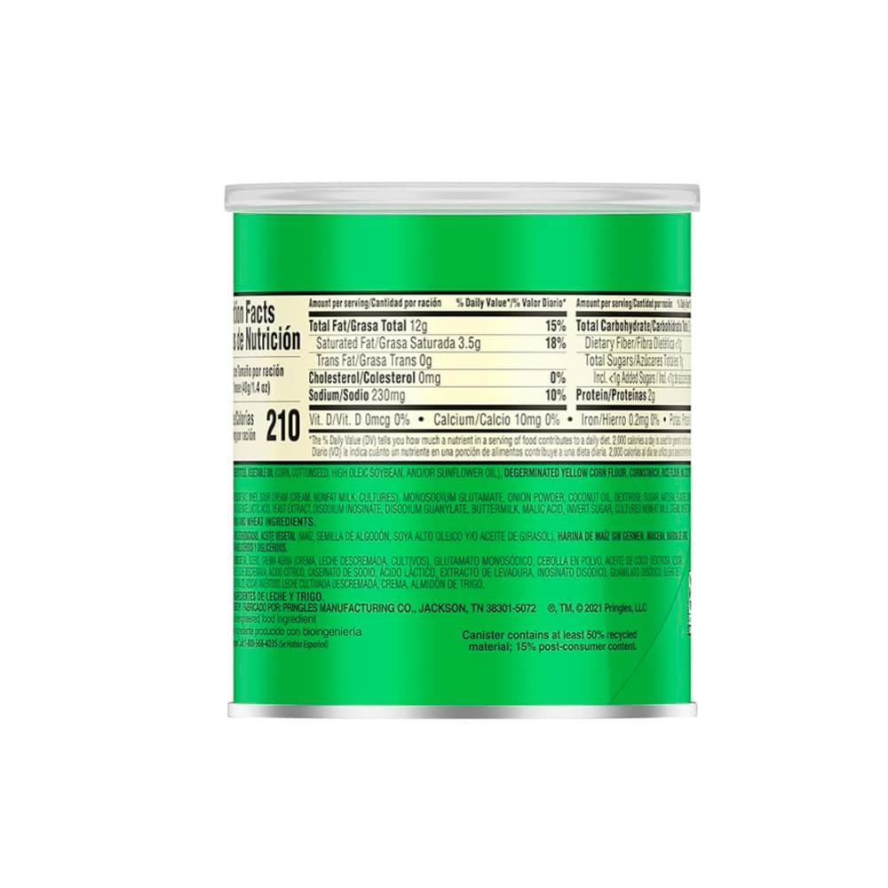 Papas sabor crema agria y cebolla Pringles (40 g / 1.41 oz) - Miniatura 2