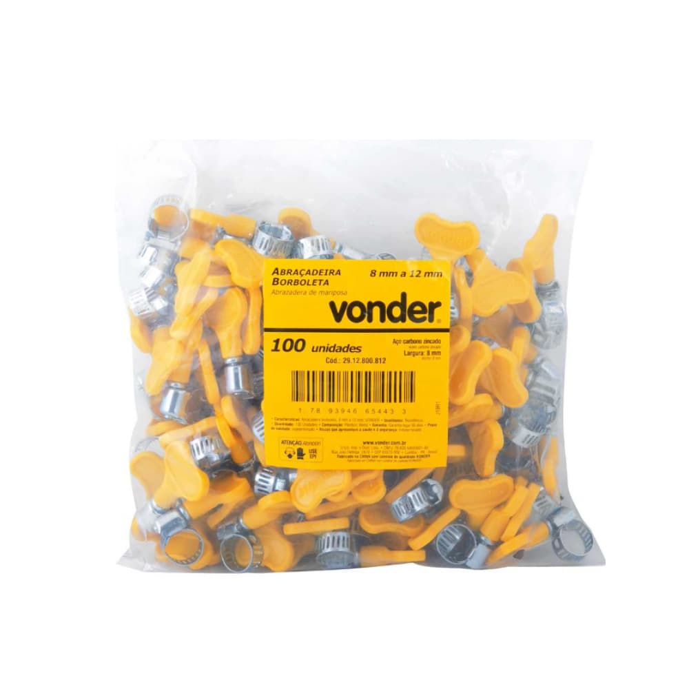 Abrazadera de mariposa de 8 mm a 12 mm Vonder (100 U) - Imagen 1