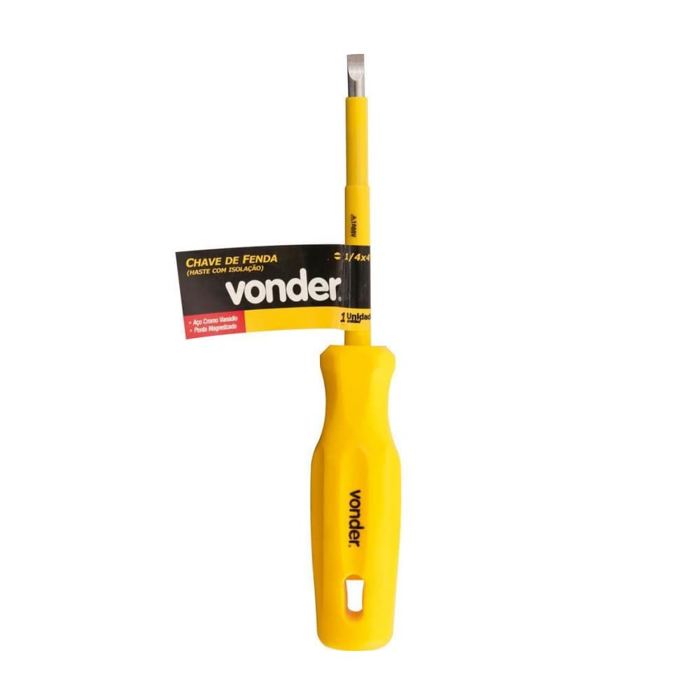 Destornillador con varilla aislada de paleta 1/4" x 6" Vonder - Miniatura 1
