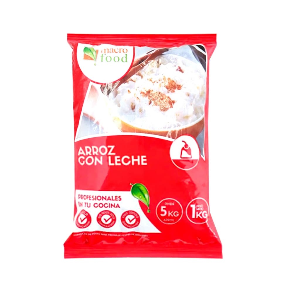 Arroz con leche Macro Food (1 kg / 2.2 lb) - Imagen 1